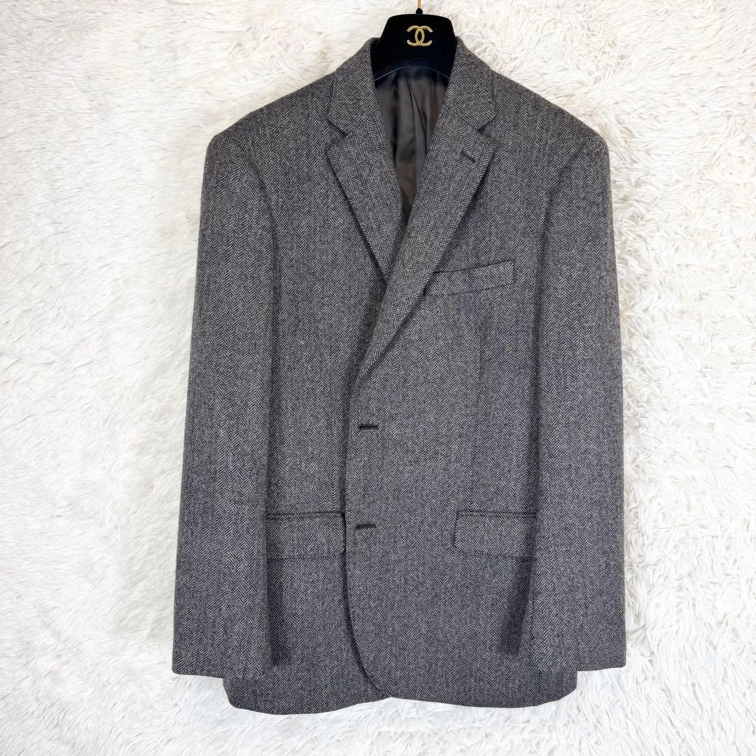 【美品】ローレンラルフローレン テーラードジャケット ヘリンボーン グレー 42
