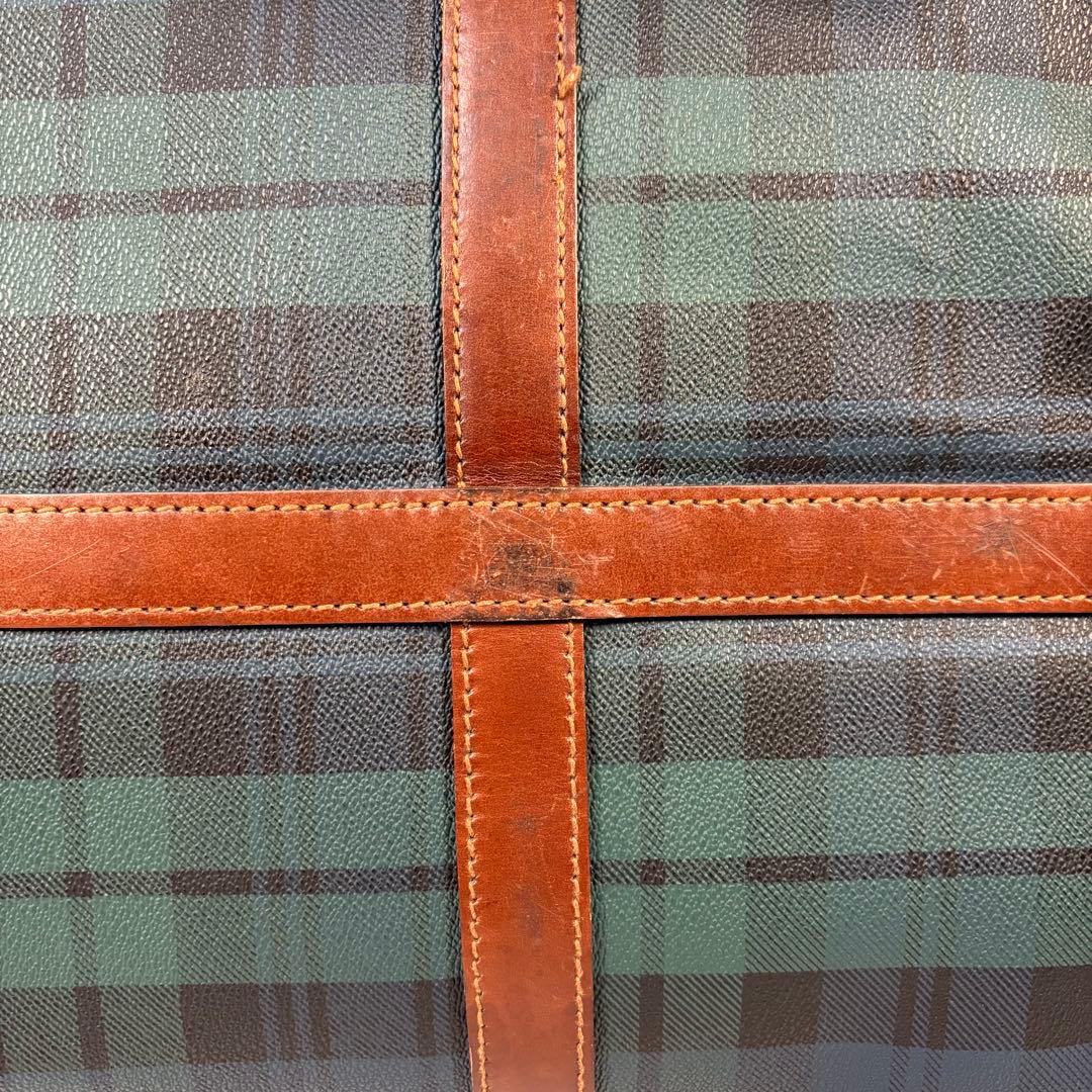 ポロ　ラルフローレン　ボストンバッグ　 2way チェック　PVC レザー　底鋲