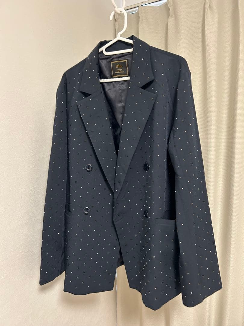 Olu.ラインストーンジャケット ネイビー