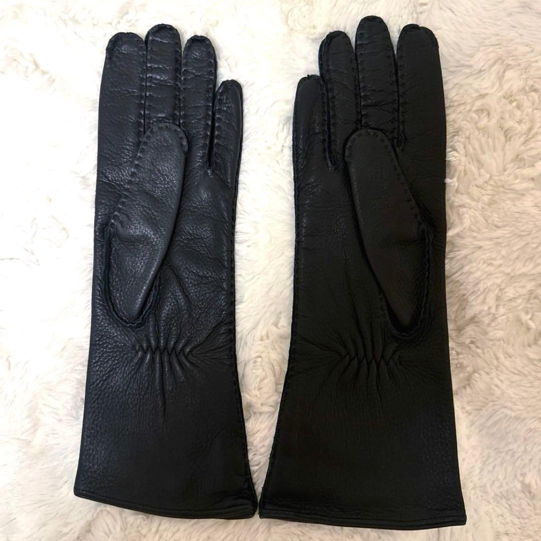 MIU MIU ミュウミュウ ロングレザー手袋 ブラック　7