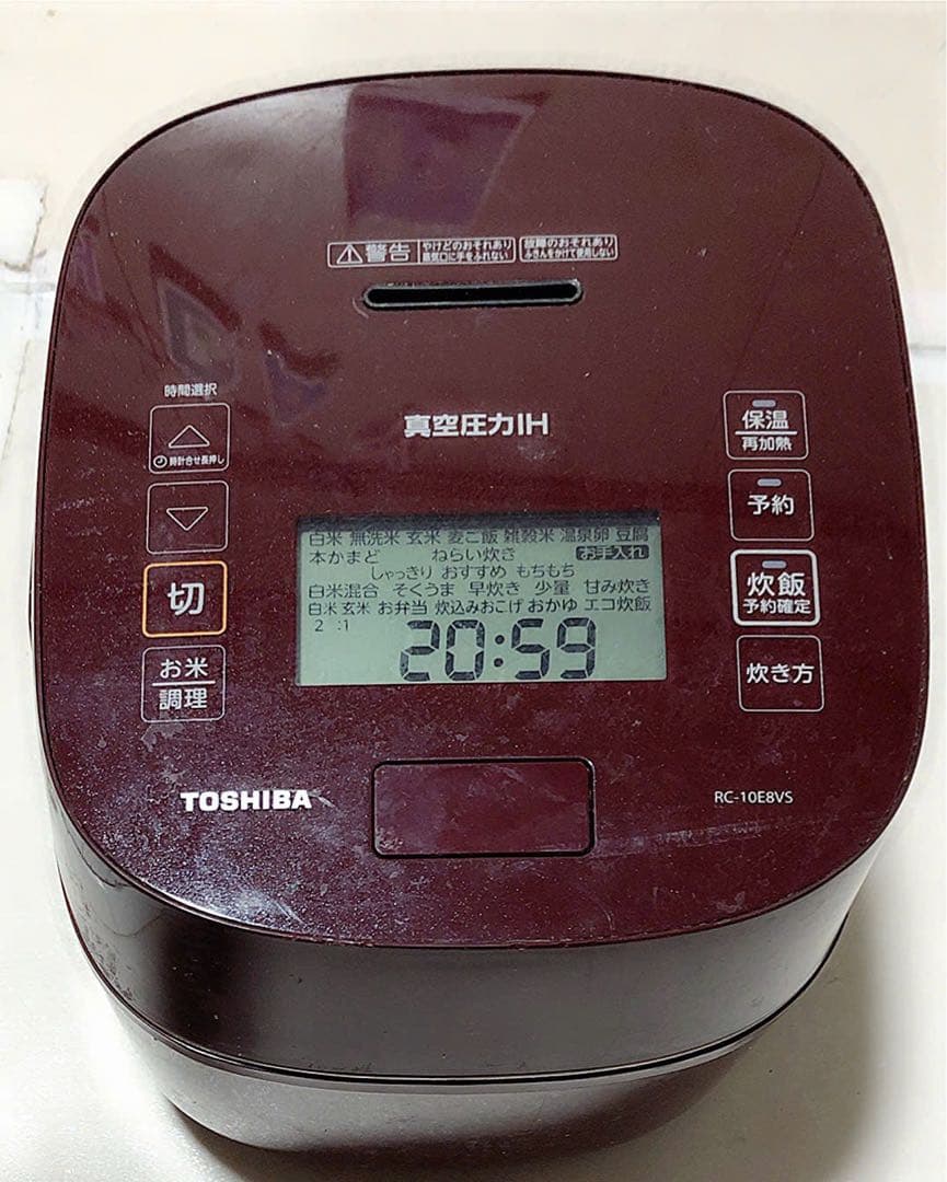 TOSHIBA 圧力IH炊飯器 RC-10E8VS ワインレッド.動作確認済