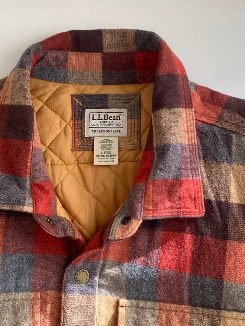 L.L.Bean 2024 フランネルシャツジャケット　中綿入り