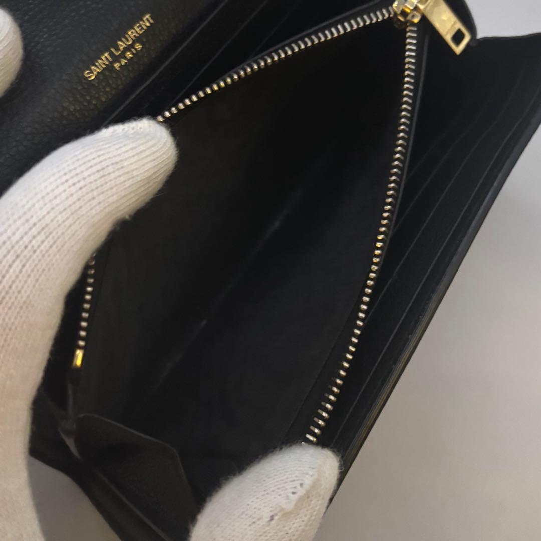 SAINT LAURENT サンローラン　フラップウォレット　長財布　レザー