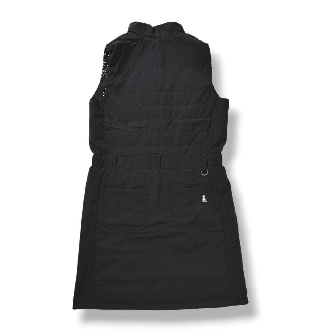 【人気】 【上質】 マンシングウェア 中綿入り ベスト ワンピース ブラック ♪