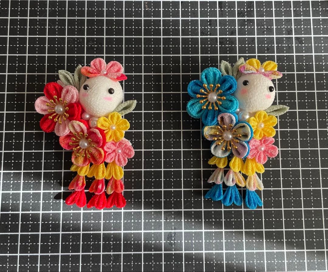 たな　犬用髪飾りバレッタ　つまみ細工