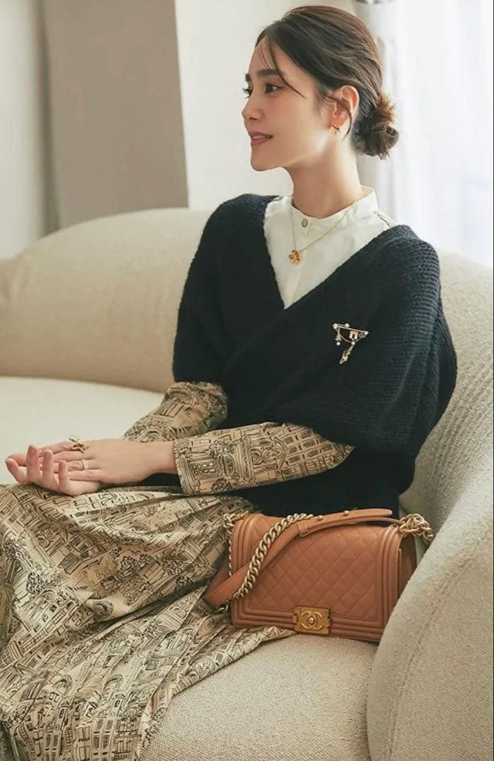 seventen ノースリーブカシュクールニット