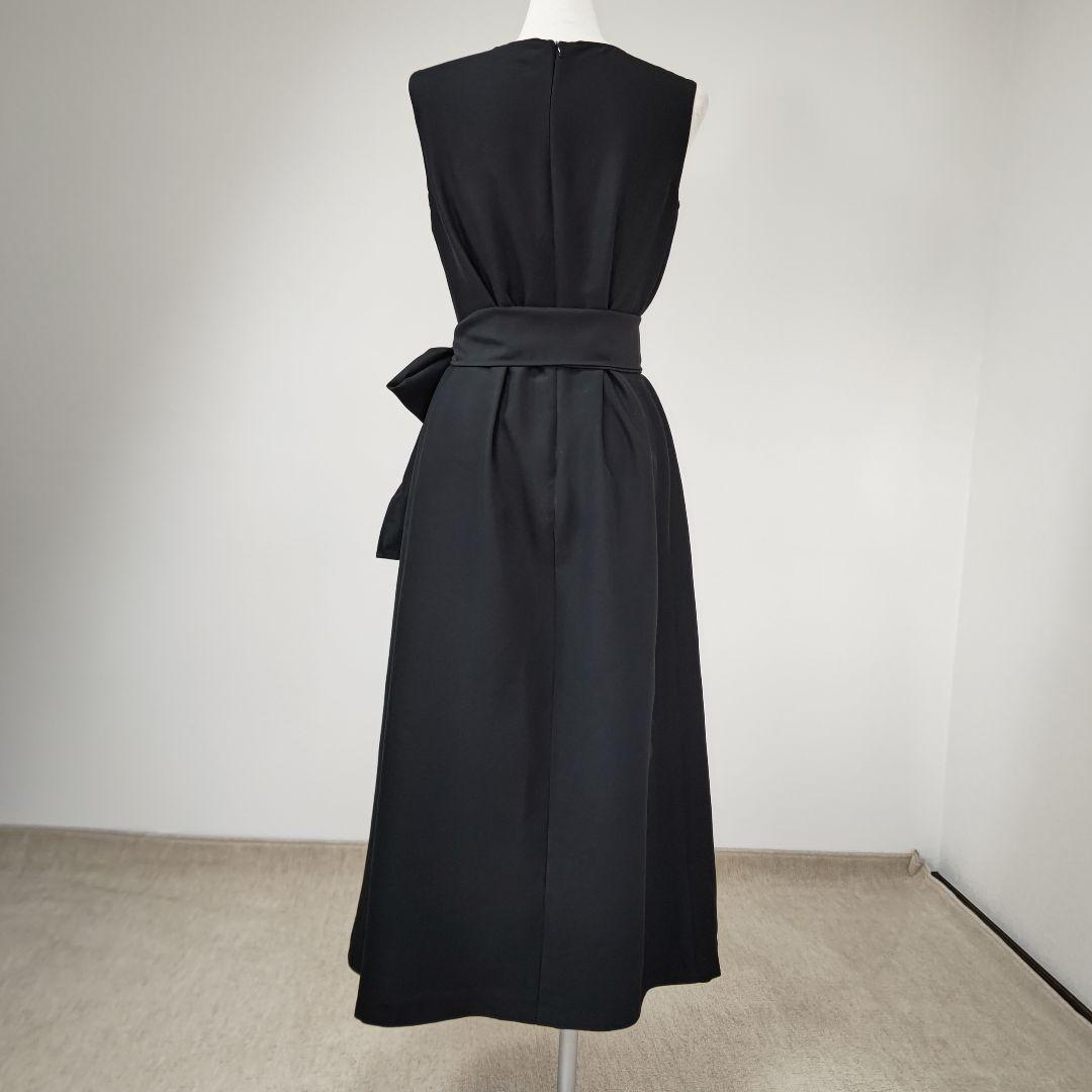 zunezune 着物リメイクワンピース ノースリーブ ボレロ長袖付 黒×桜