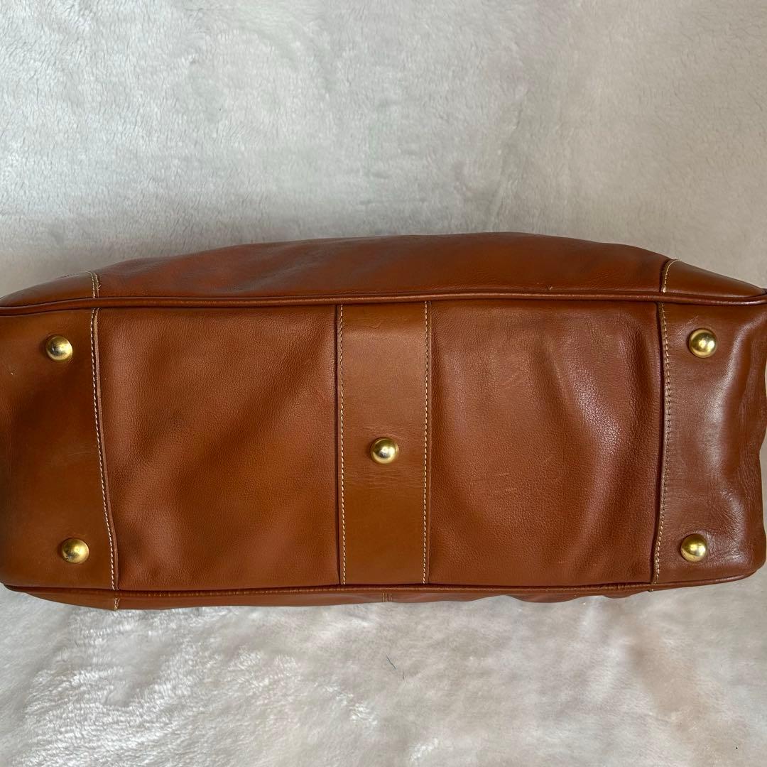 希少 美品 ロンシャン ボストンバッグ オールレザー 大容量 旅行 ゴールド