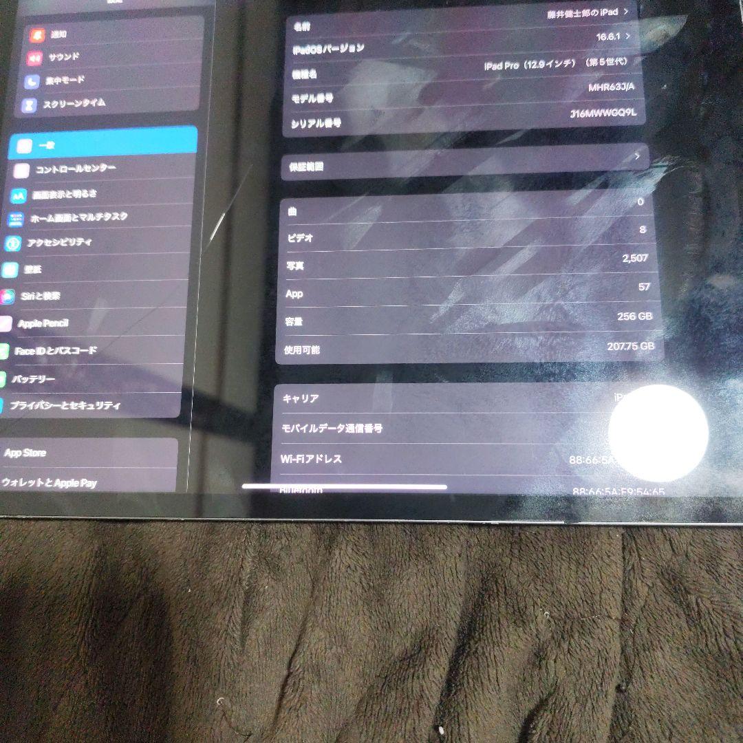 ジャンク！iPad Pro 12.9インチ 第5世代 256GB セルラーモデル
