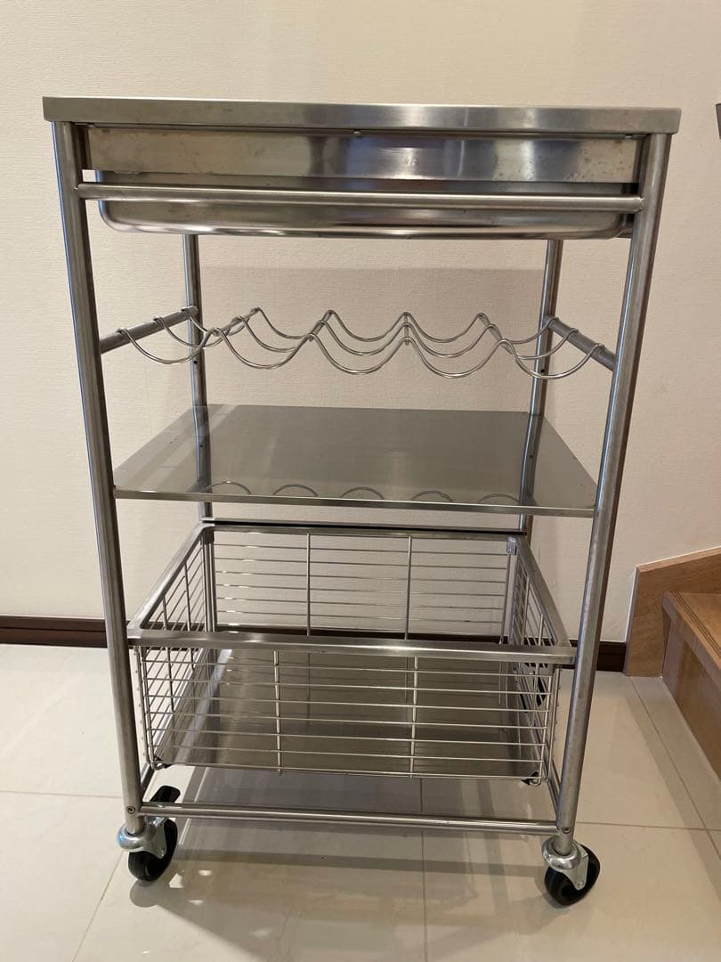 廃盤品　IKEA イケア ステンレス製キッチンワゴン
