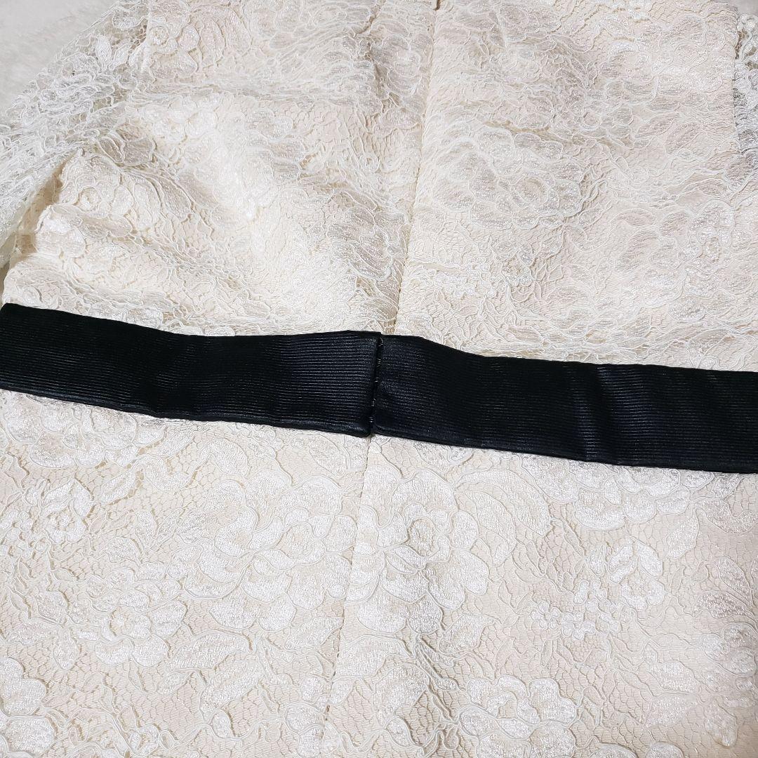 サンローラン SaintLaurent　レーストリム　サテン　ドレス　ワンピース