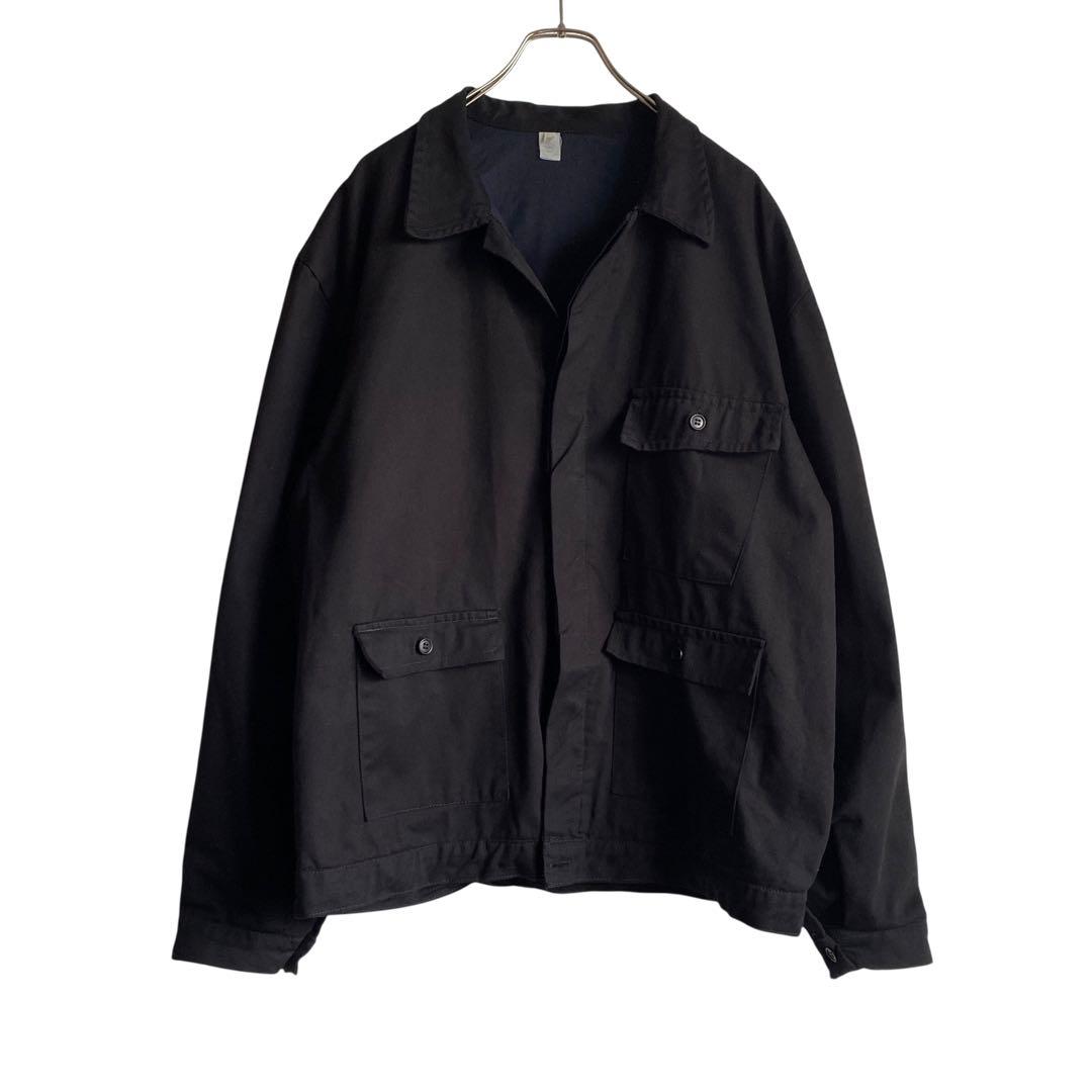 70s80s Euro vintage ブラック コットンツイルワークジャケット
