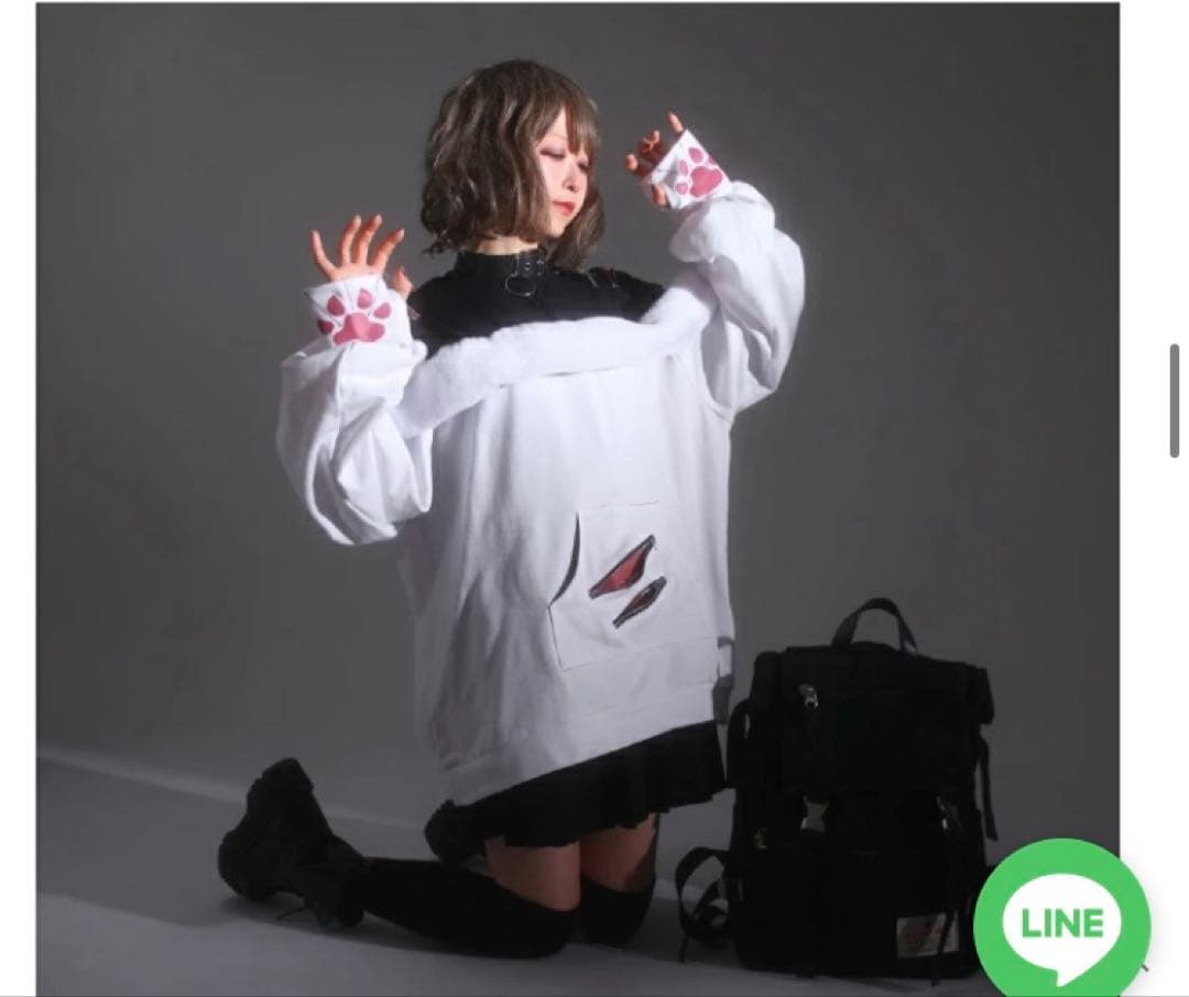 IRO IRO もふもふ娘のひっかきトップス トレーナー 白 ファー 肉球 新品