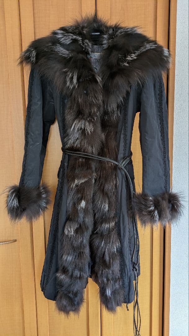 プロフ必読☆伊太利屋☆高品質シルバーフォックスコート☆黒