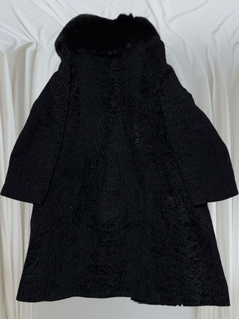 高級　リアルファー　ロング丈　ブラックフォックス × アストラカン 15