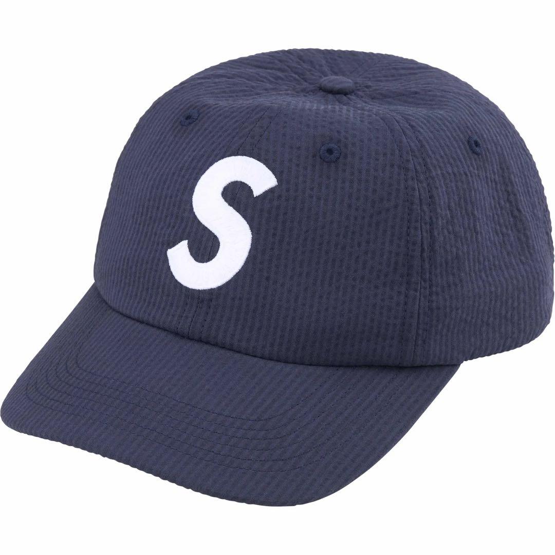帽子 Supreme Seersucker S Logo 6-Panel Navy