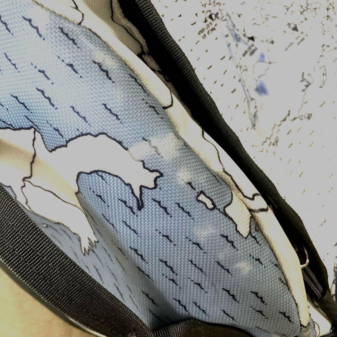 THE NORTHFACE 地図柄　ブルー／ホワイト ダッフルバック