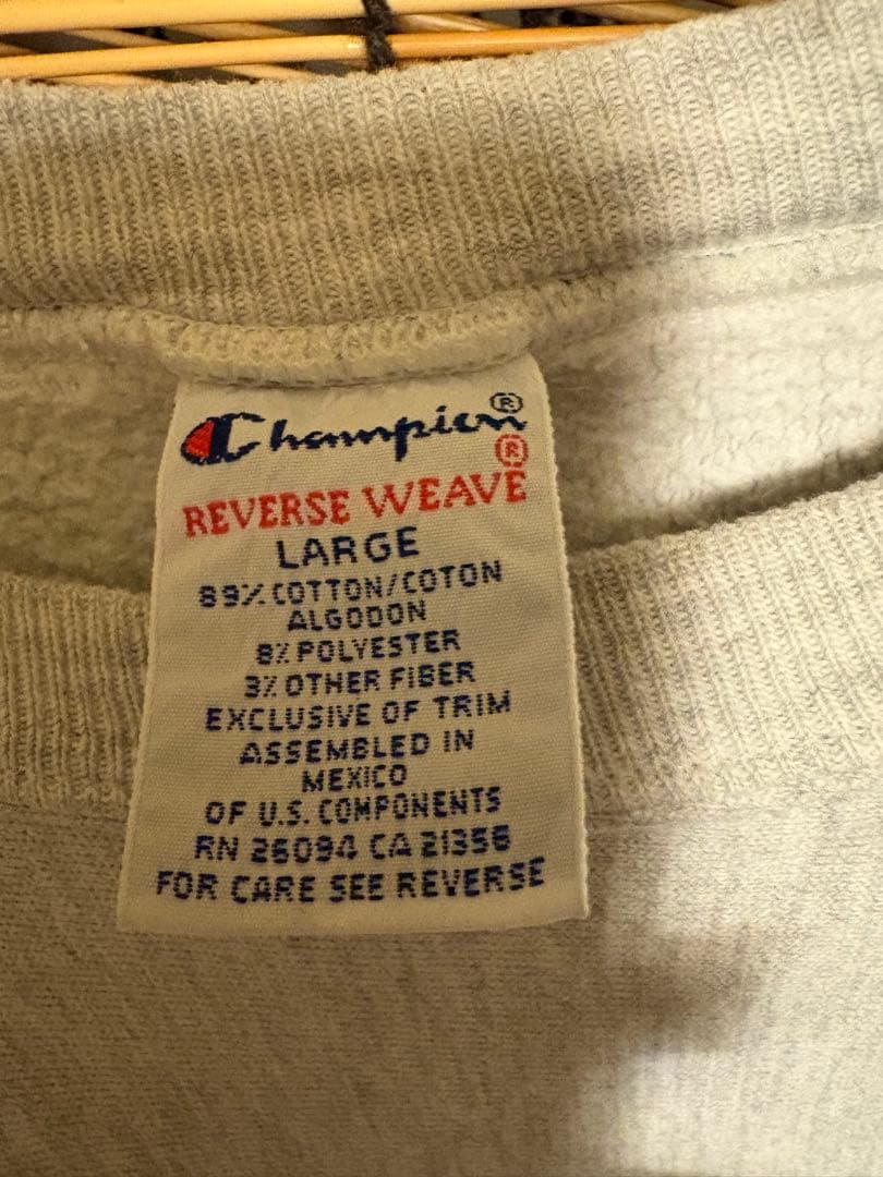 値下 90s champion リバースウィーブ 三段 染み込み L トリコタグ