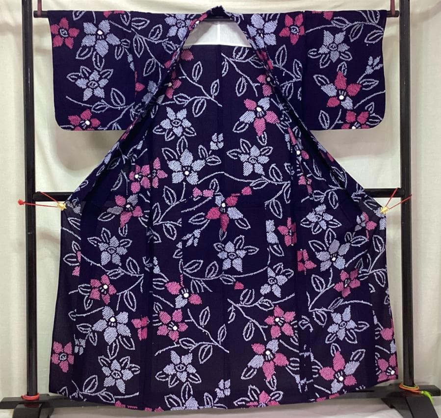 値下げ‼️ 211　中古品　綿　総絞り　ゆかた　有松鳴海絞り　手縫い　Sサイズ