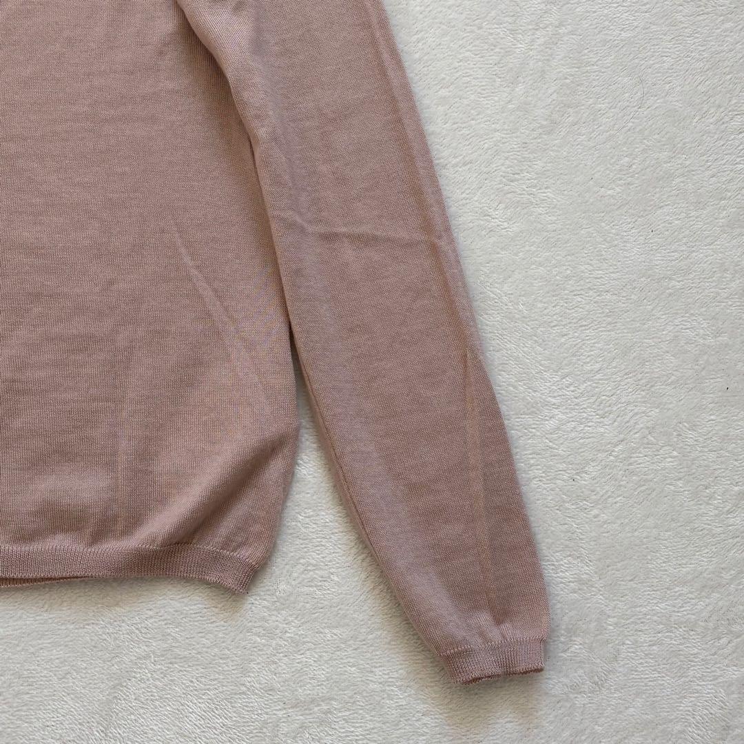 MIU MIU カシミヤシルク Vネック カーディガン ピンクベージュ 42