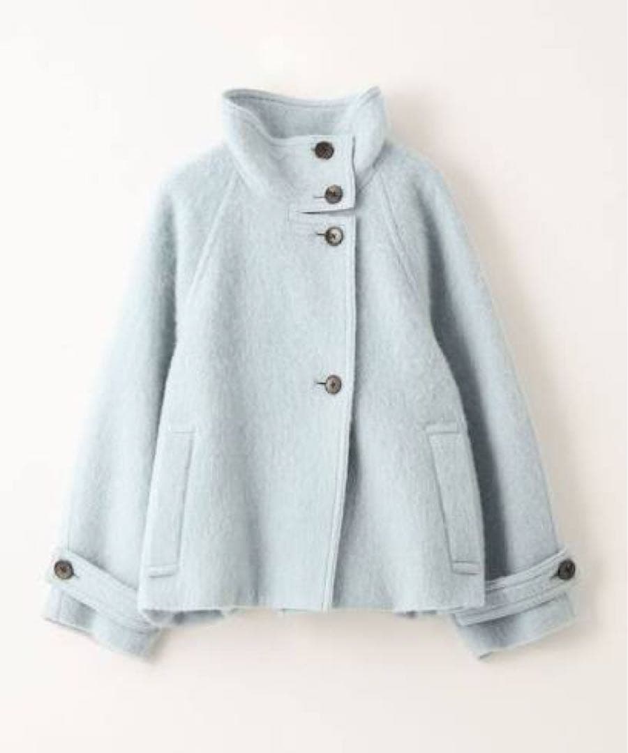 エメルリファインズ スタンドネック シャギー ショートコート