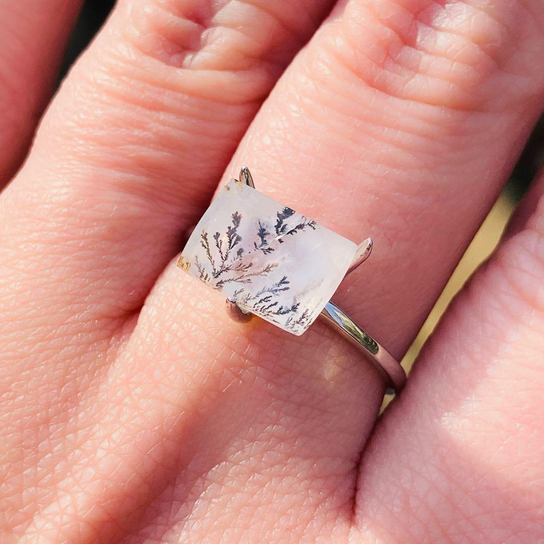 天然石　デンドリックチッククォーツ　ルース　天然石リング