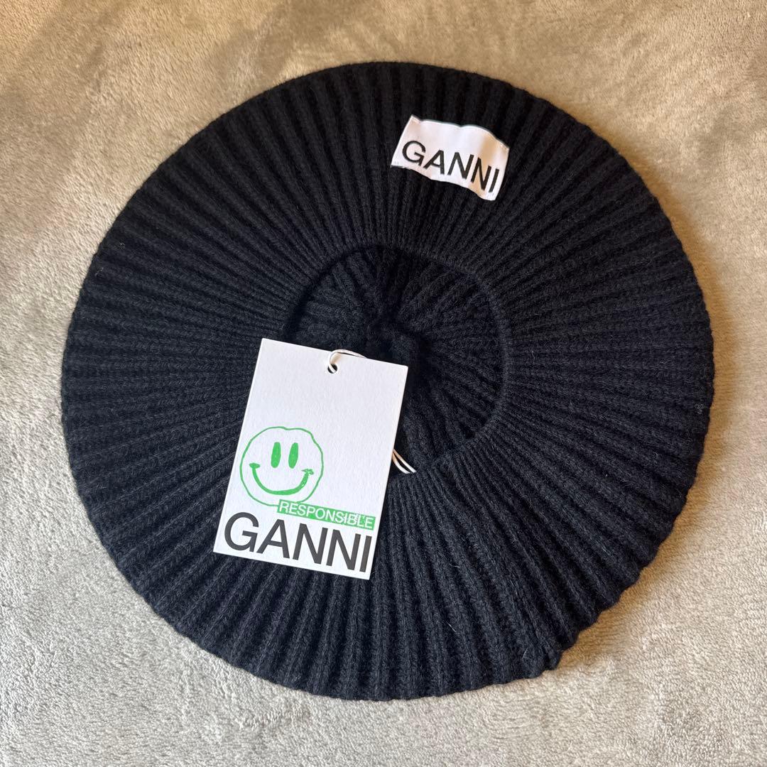 新品未使用 GANNI ベレー帽 ブラック