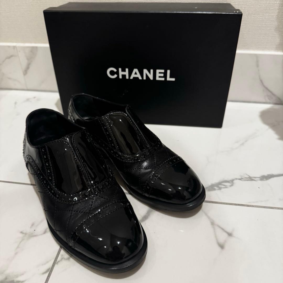 シャネルCC ロゴレザーオックスフォードシューズ chanel
