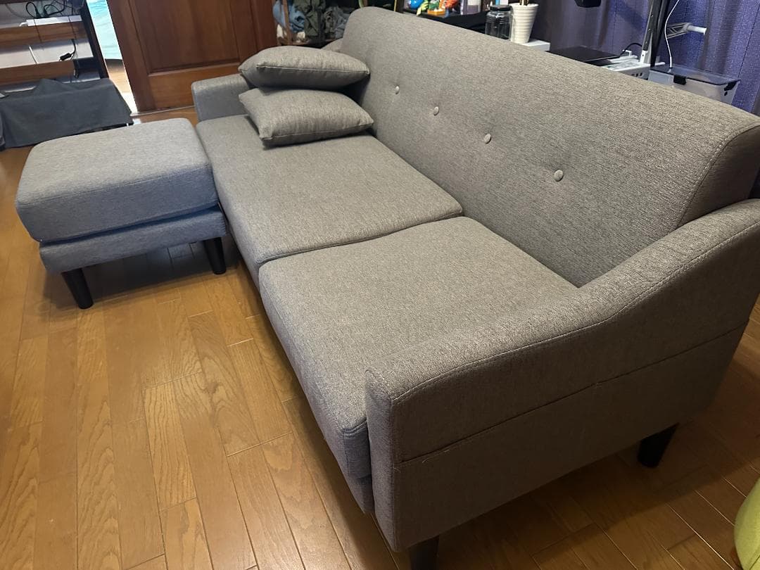 ソファ 3人掛け カウチソファ CCS-3S ライトブラウン