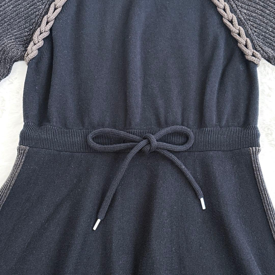 PAMEO POSE Chain Line Knit Dress ロング 黒