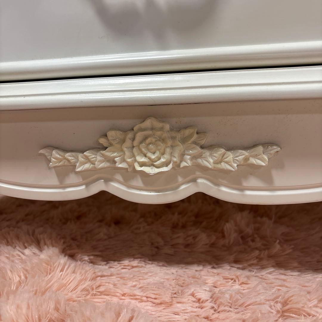 ロココ調　猫脚テレビ台　ホワイト　コンパクトサイズ