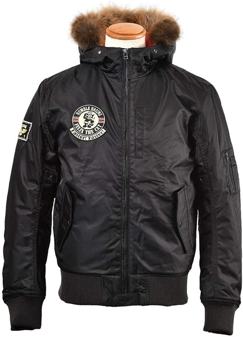 【特★72％引】ランブルRUB-046ブラック3L　フーデッドMA-1ジャケット