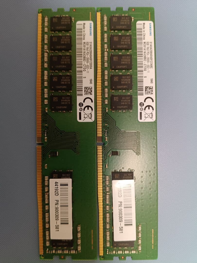 花*子様 Samsung純正 DDR4-2666 8GB×2枚セット (計16G