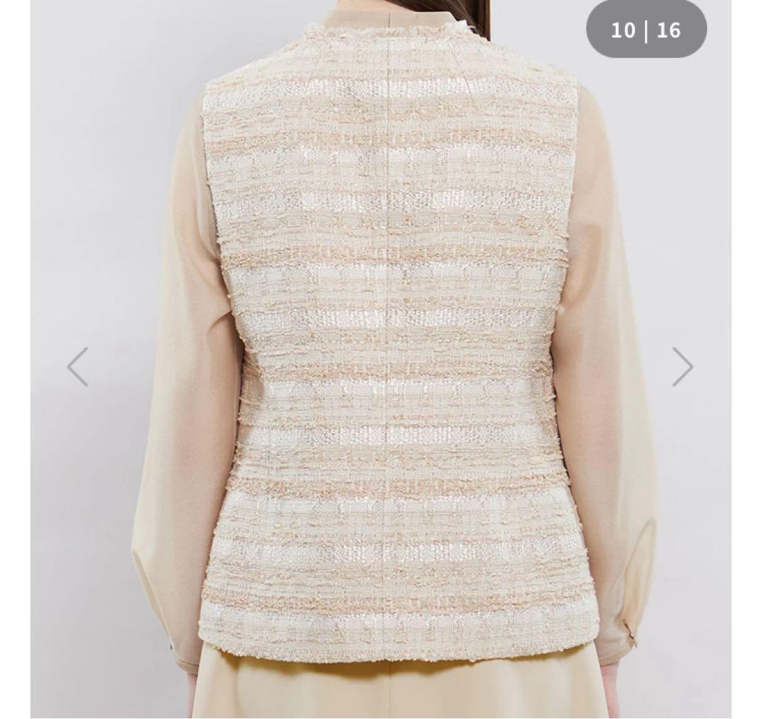 美品✨EPOCA エポカファンシーツィード ノーカラージレ