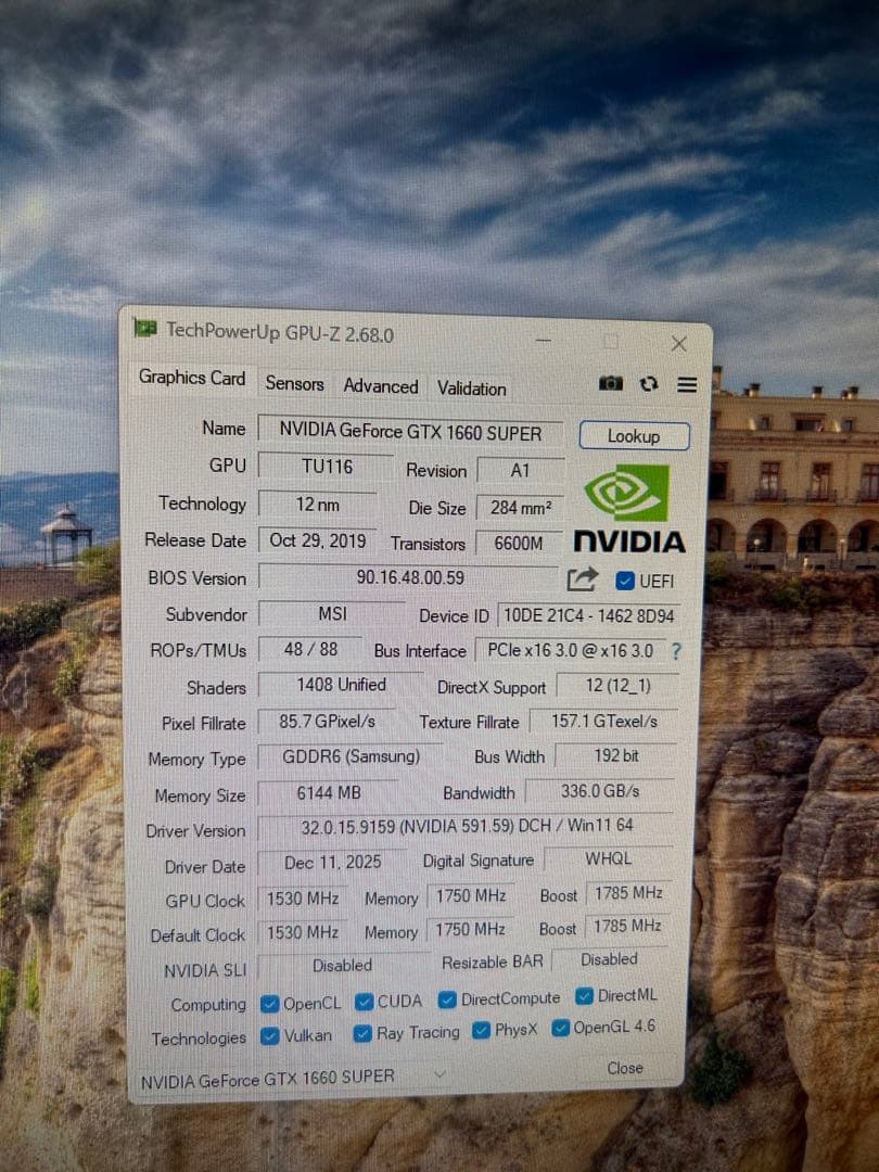 MSI GTX1660Super 6GB ゲーミングPC 自作PC グラボ