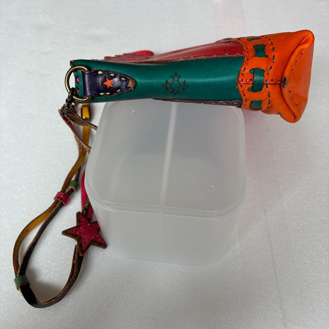 オジャガデザイン カラフルレザーショルダーバッグ