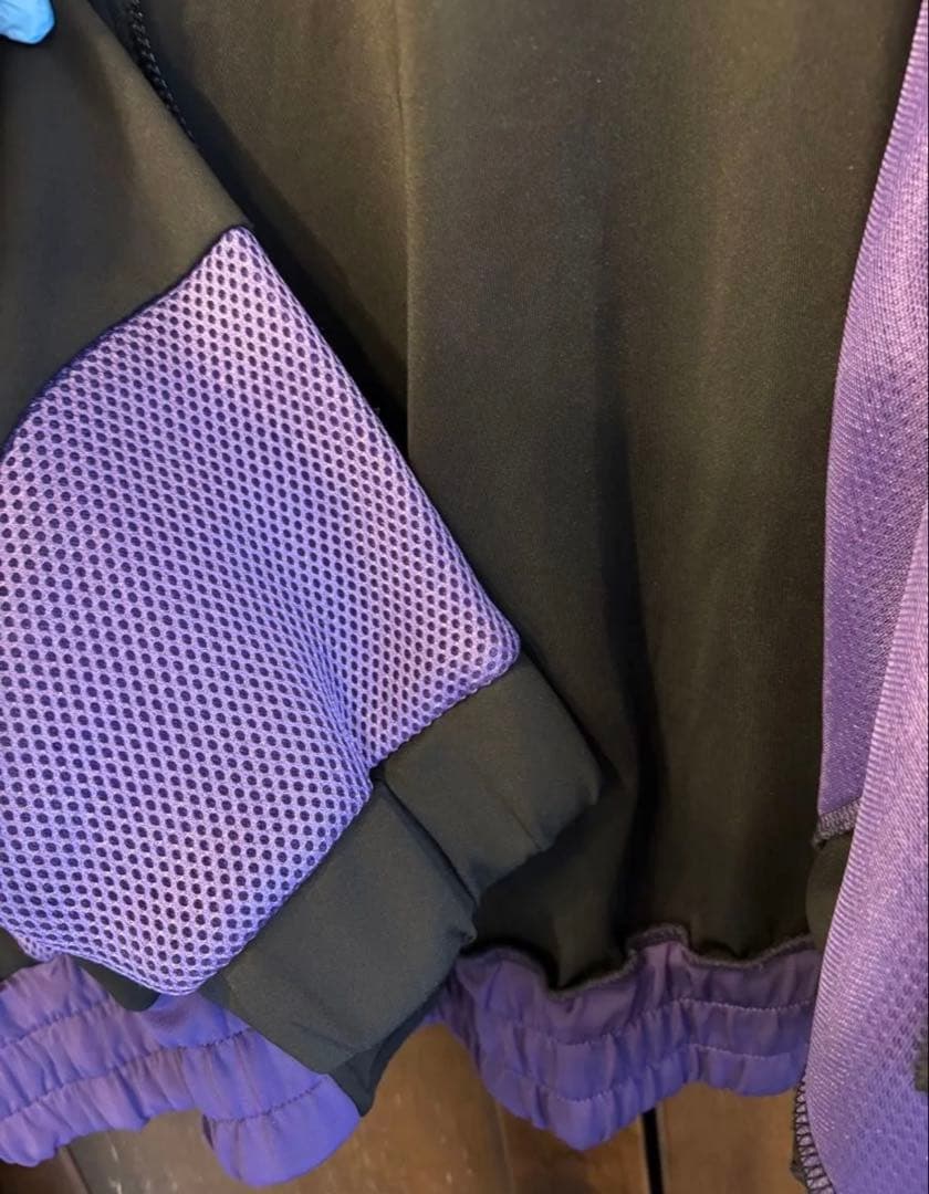 【REFLEM】レフレムメッシュ切替ハイネックジャージパーカー(黒/紫)