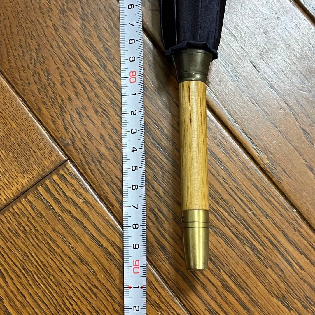 FENDI 長傘　ズッカ柄　ネイビー　ウッドハンドル　ムーンバット