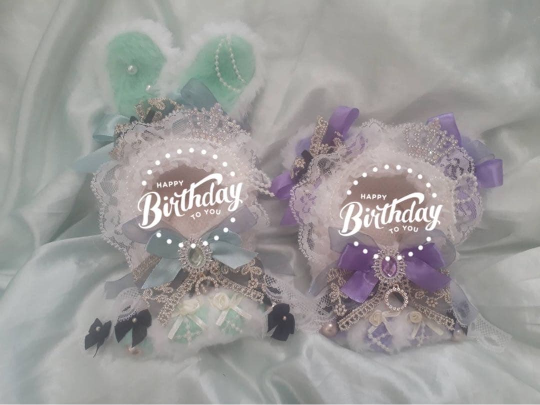 かに様ぬい服ふわふわうさ耳おすわり10cm 12cm ちびぐるみいつぬいにじぱぺ