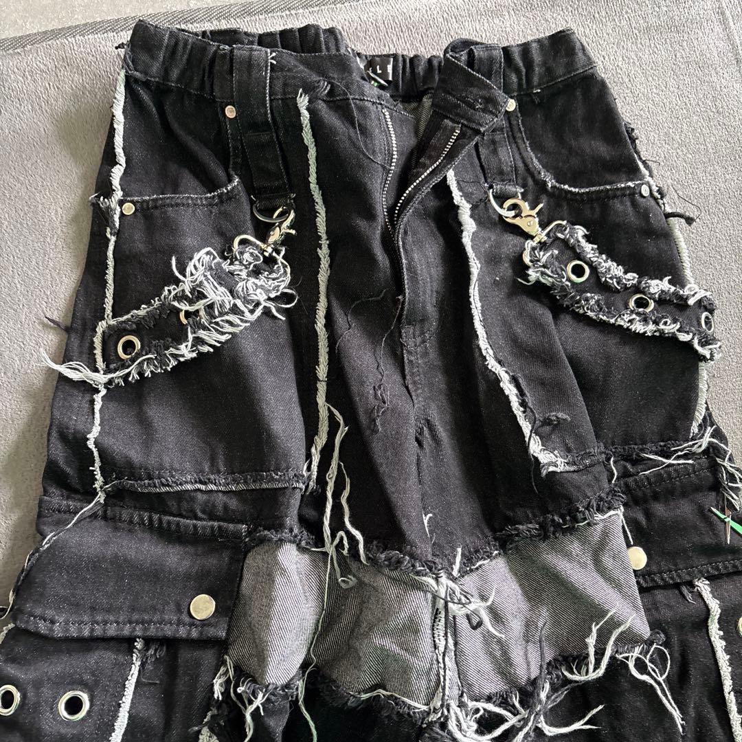 『REFLEM/レフレム』2WAY切替ワイドデニムカーゴパンツ サブカル 地雷系