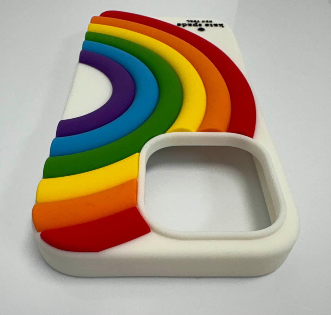 【正規品】 ケイトスペードiPhone14Pro ケース 虹 レインボー