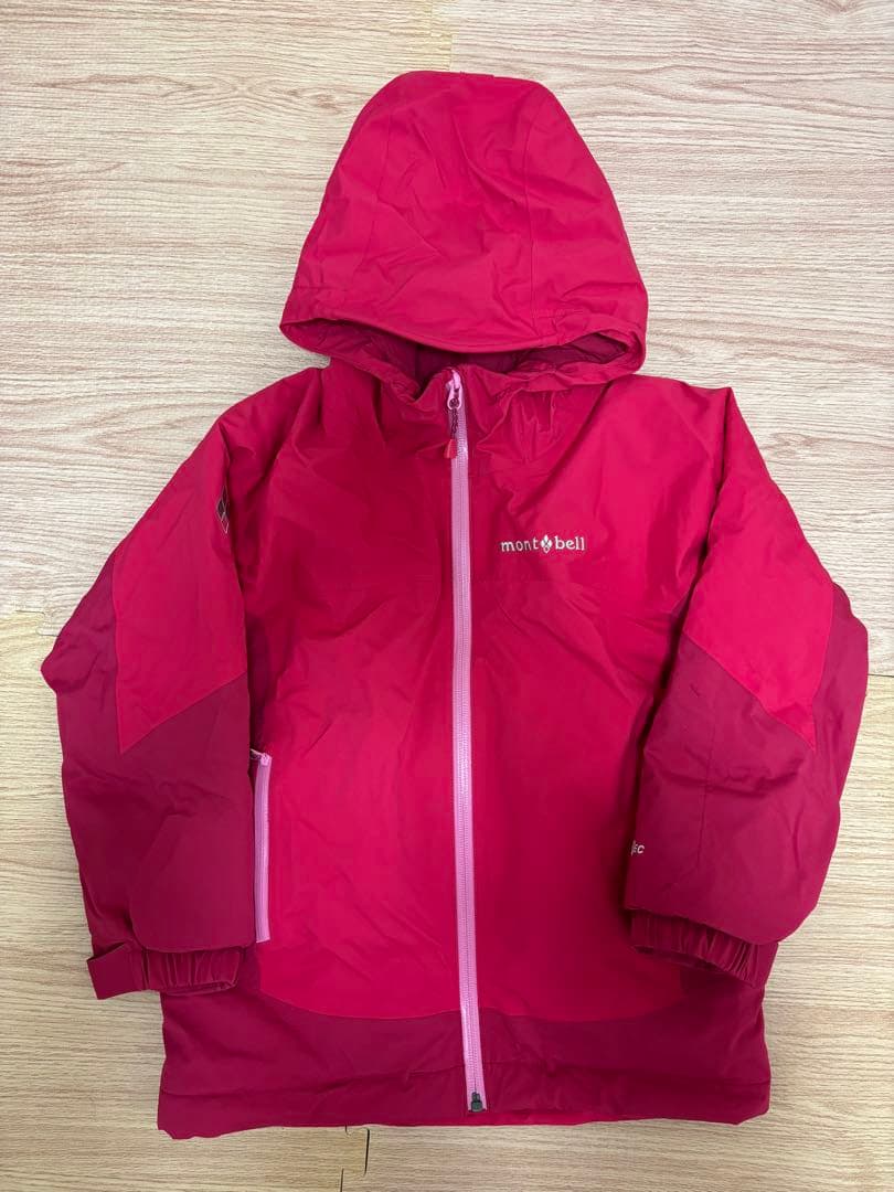 mont-bell キッズ用スキーウェア上下セット 120 赤