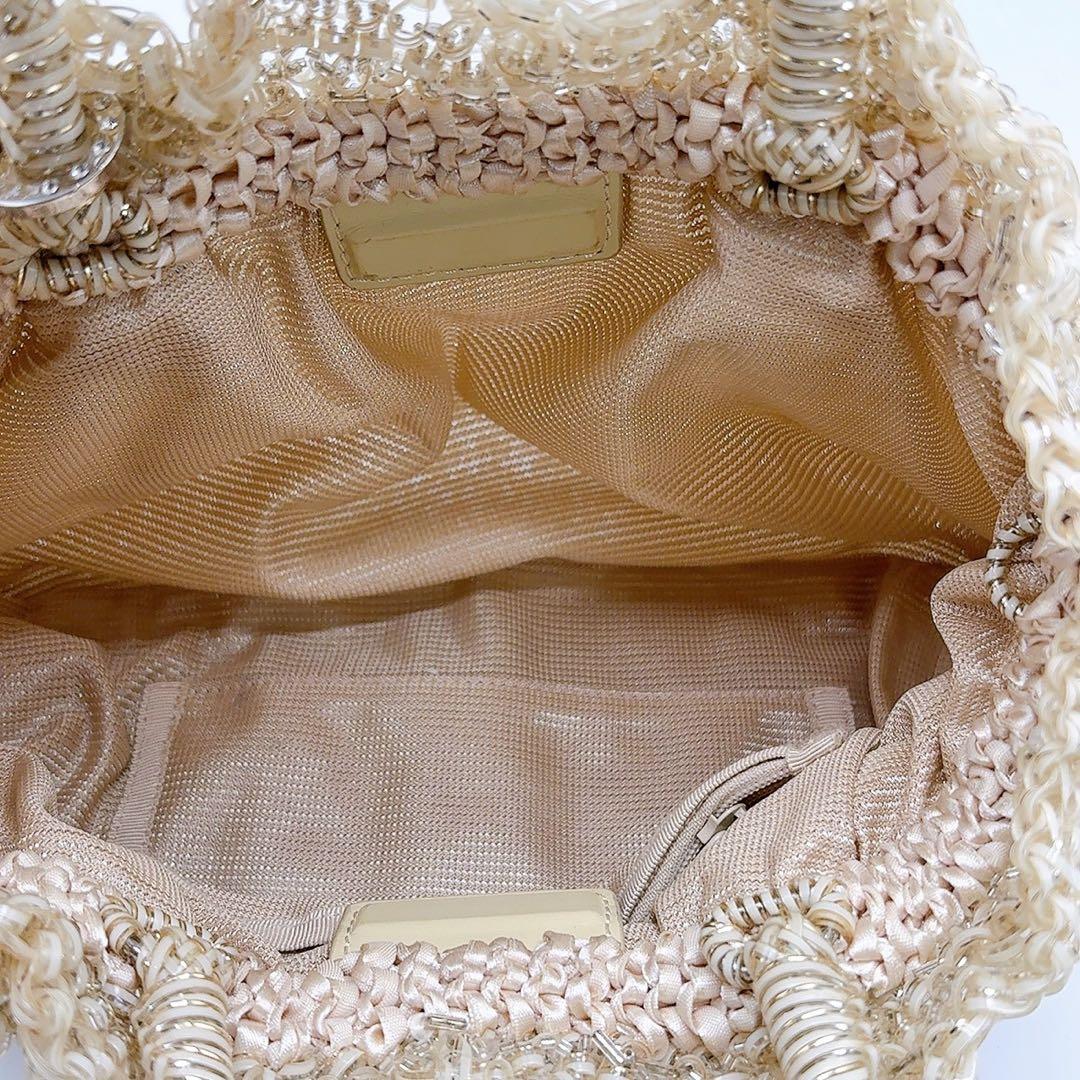 美品 アンテプリマ ワイヤーバッグ 2way チェーン ショルダー ベージュ系