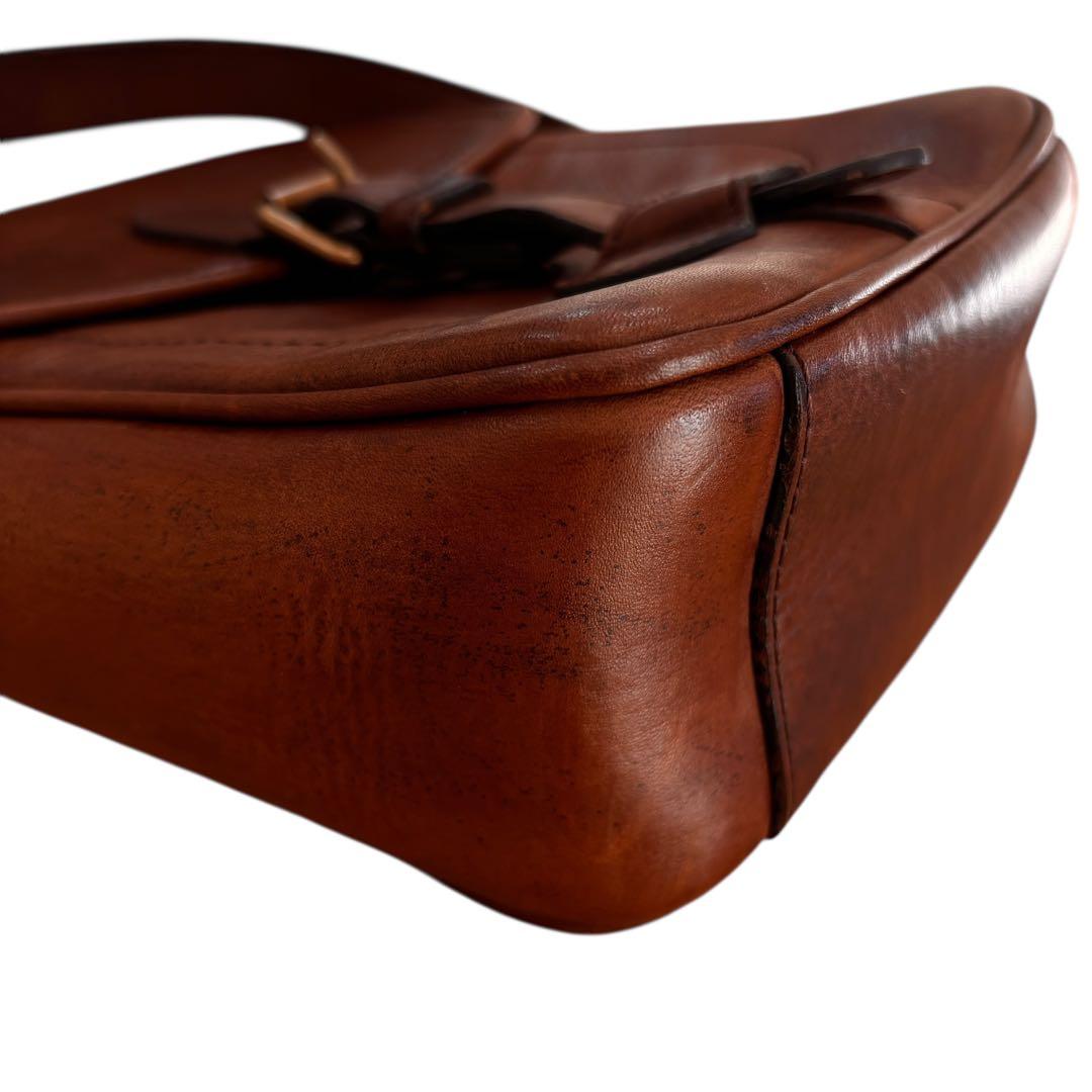 Burberry バーバリー　本革　ショルダーバッグ 茶 ヴィンテージ　レザー