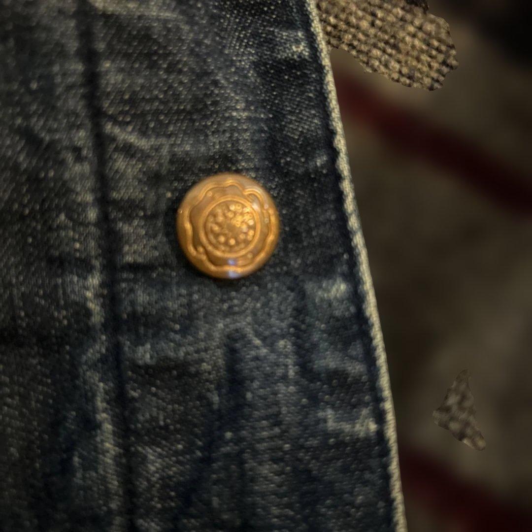 デニムカバーオール コーデュロイ襟