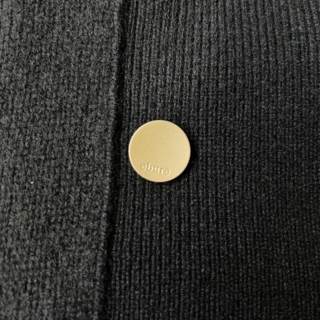 ebure エブール 金釦 ウール カシミア ニット ジャケット ネイビー