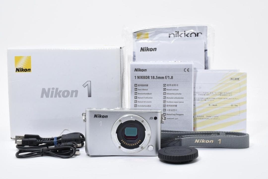 【箱付き】 Nikon ニコン 1 J3 シルバー ボディ ミラーレス一眼カメラ