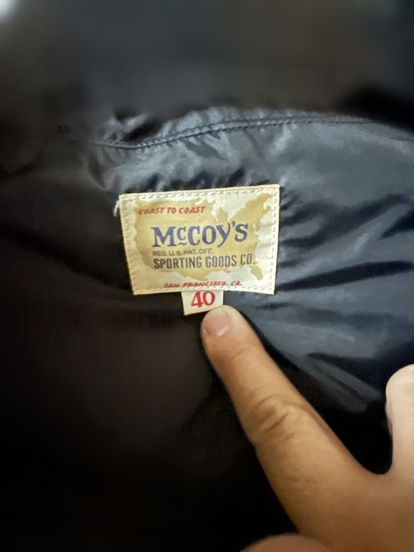 リヤルマッコイズレザーヨークダウンベストジャケット