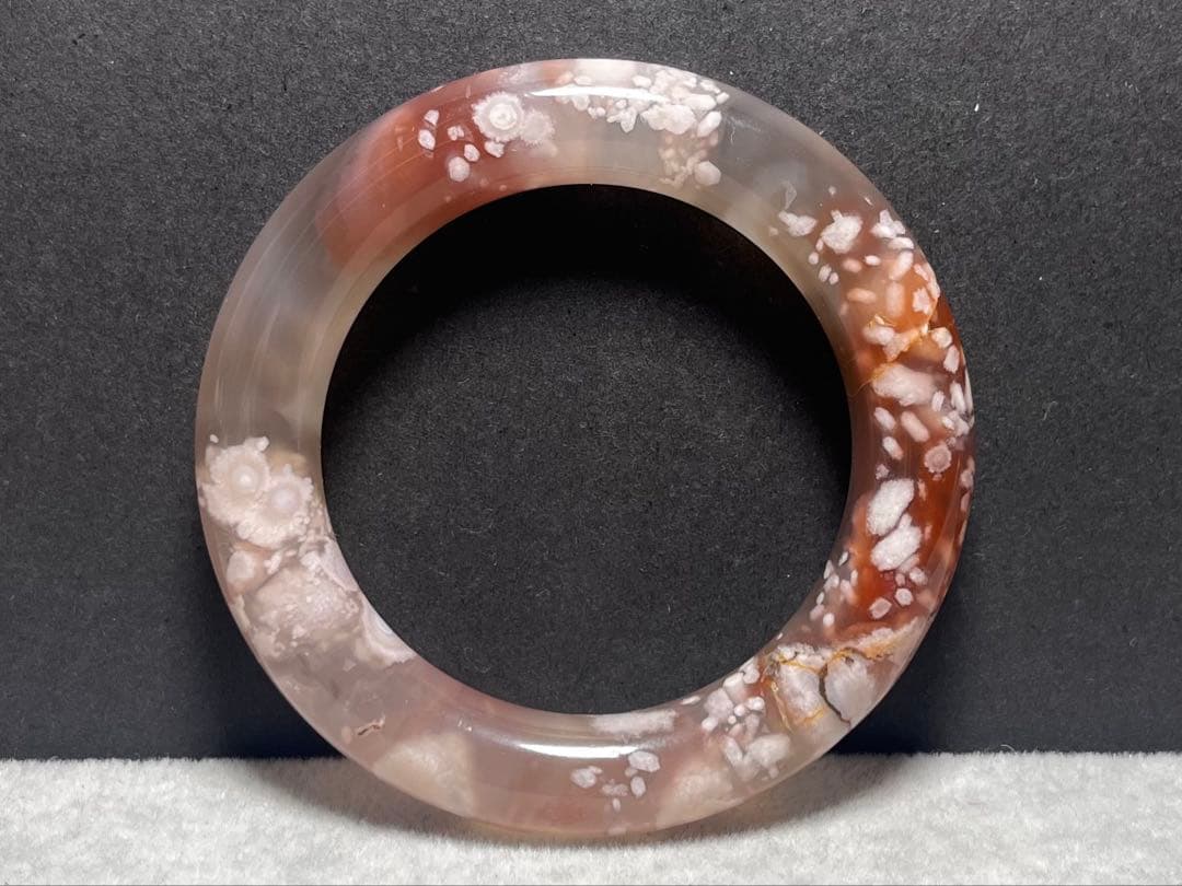 天然　桜瑪瑙バングル　54mm