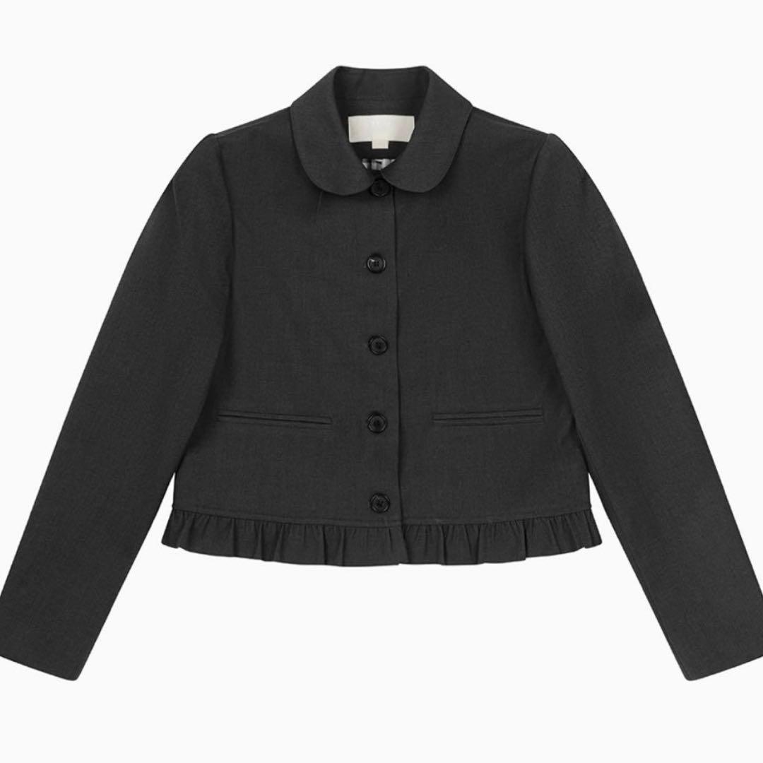 oheshio フリル付きダークグレージャケット